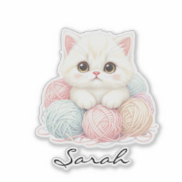 Kitten de punto personalizado Pegatina