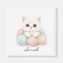 Kitten de tejer personalizado imán
