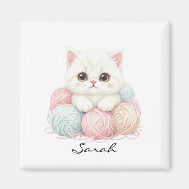 Kitten de tejer personalizado imán