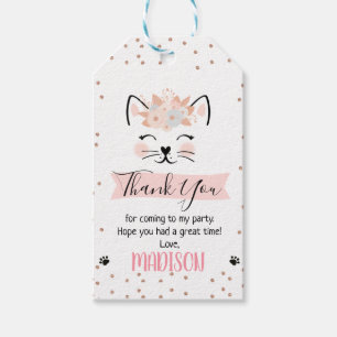 Kitten Faux Rosa Gold Favor Gracias Etiqueta