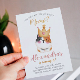 Kitten Meow Chica de la Corona Rosa Kitty Cat Cump