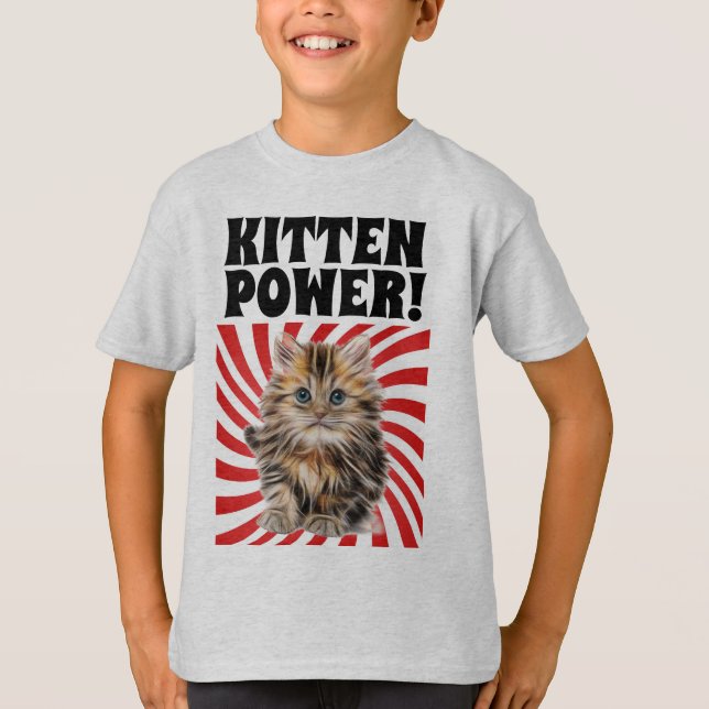 KITTEN POWER, camisetas Cat, camisetas divertidas  (Anverso)