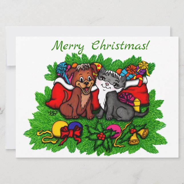 Kitty and Puppy , Happy XMas (Anverso)