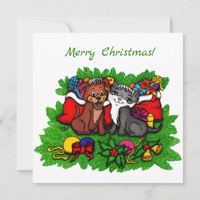 Kitty and Puppy , Happy XMas (Anverso)