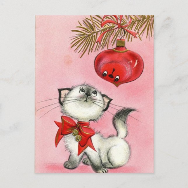 Kitty blanco de Navidad vintage (Anverso)