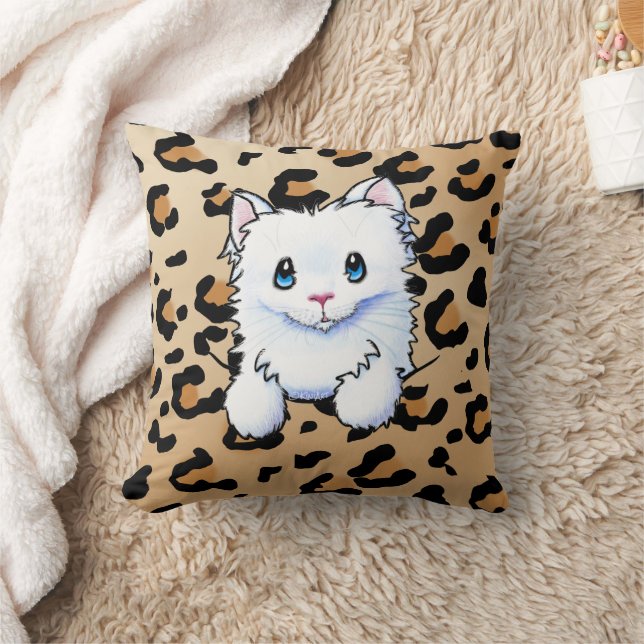 Kitty Blanco Sobre El Cojín decorativo De Impresió (Manta)