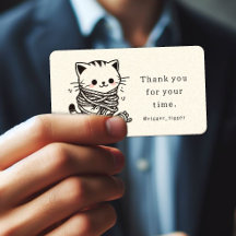 Kitty en cuerdas, tarjeta de visita