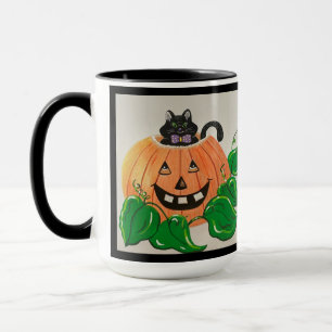 Kitty en la taza de calabaza