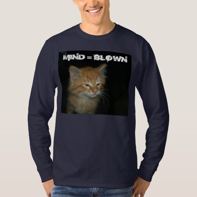 Kitty "MIND = BLOWN" Mens Camiseta de manga larga (Anverso)