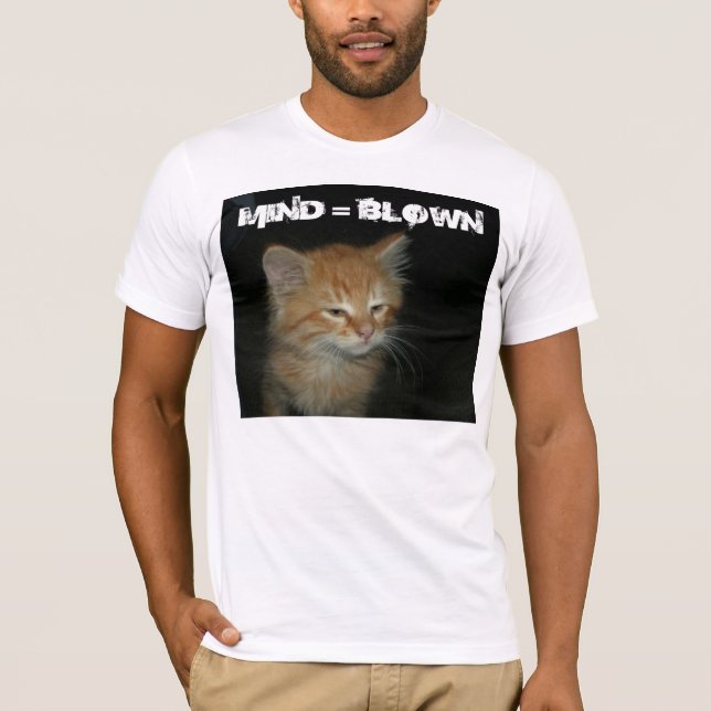 Kitty "MIND = BLOWN" Mens Crew Camiseta (Anverso)