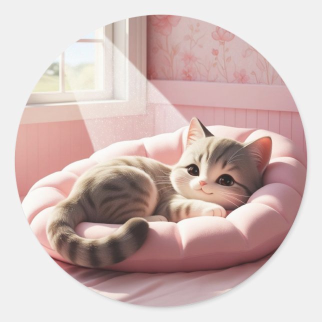 Kitty Nap Pegatina (Anverso)