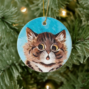 Kitty sorprendido ・ Arte de Louis Wain ・ Ornamento
