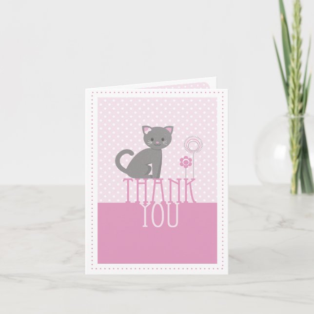 Kitty - tarjeta rosa de agradecimiento (Anverso)
