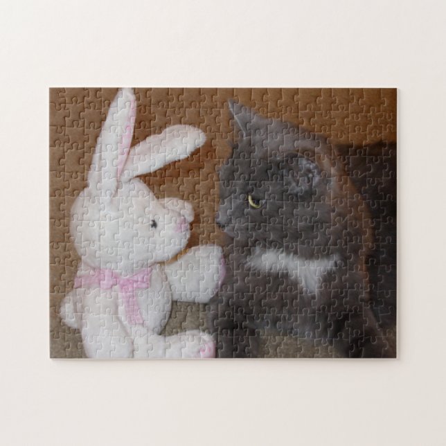 Kitty vs Bunny Stare Down Puzzle (Horizontal)