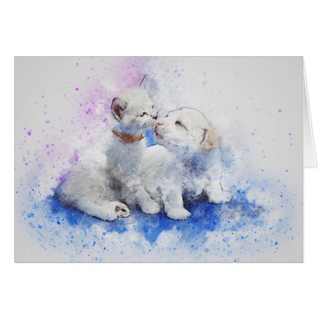 Kitty y Puppy Love | Resumen | Acuarela (Anverso (Horizontal))