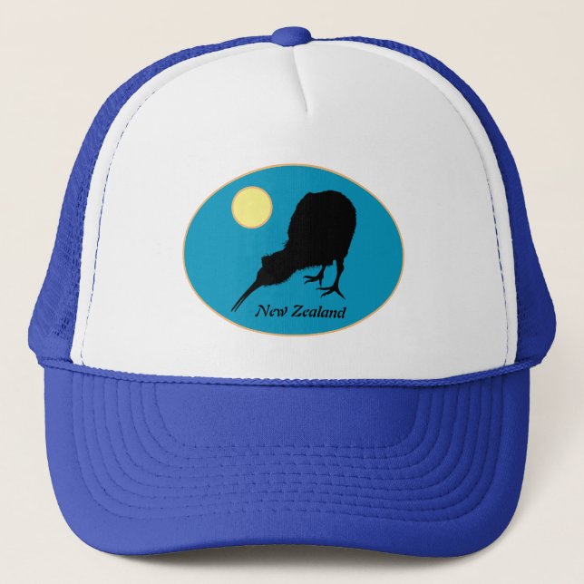 Kiwi Bird & Moon, Nueva Zelanda, Moda Bro / Gorra (Anverso)