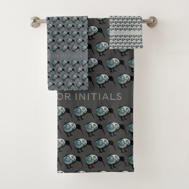 KIWI BIRD PATTERN NZ PAUA NUEVA ZELANDIA PERSONALI (In situ)