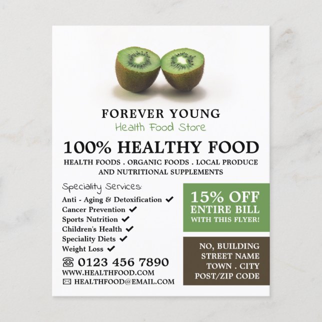 Kiwi Fruit, publicidad en la tienda de alimentos p (Frente)