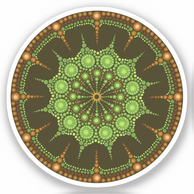 Kiwi Mandala Pegatina (Anverso)
