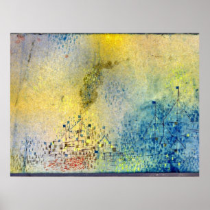 Klee - Noche caliente en el puerto, arte abstracto