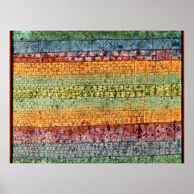 Klee - Nursery de árbol, obra de arte abstracta po (Frente)