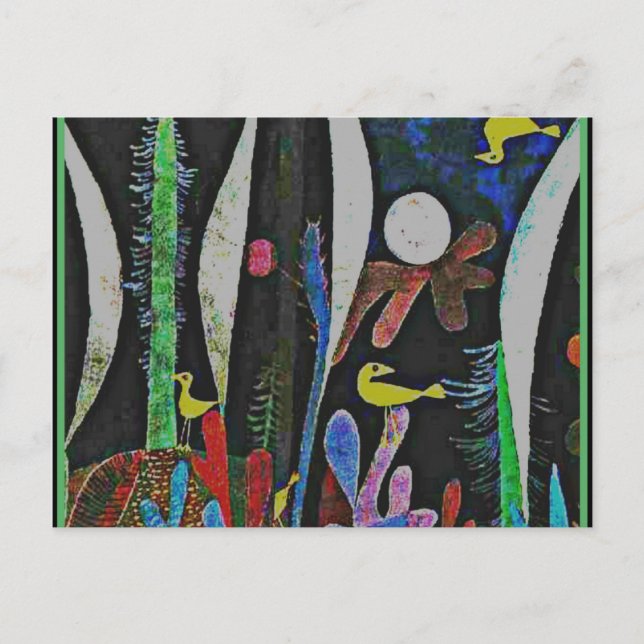 Klee - Paisaje con tarjeta postal de aves amarilla (Anverso)