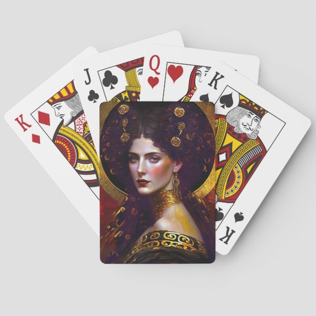 Klimt inspiró a la reina diosa a jugar cartas (Reverso)