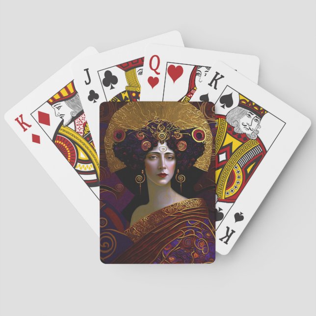 Klimt inspiró a la reina diosa a jugar cartas (Reverso)