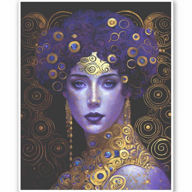 Klimt inspiró al Pegatina de la Reina Diosa (Anverso)