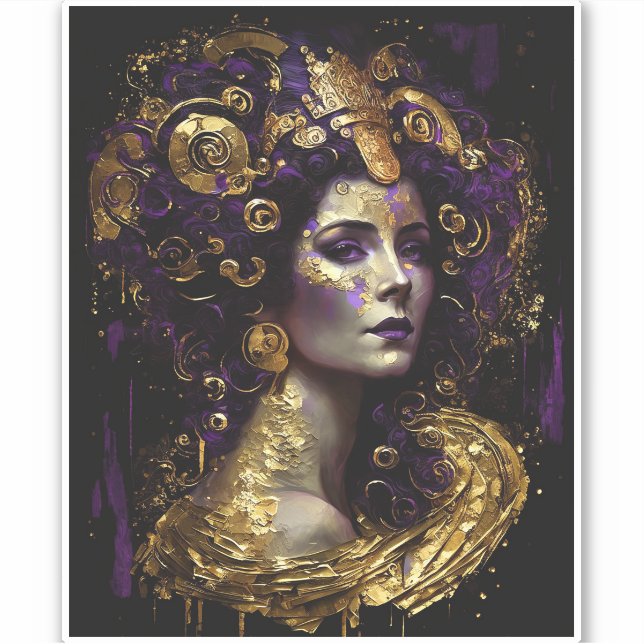 Klimt inspiró al Pegatina de la Reina Diosa (Anverso)