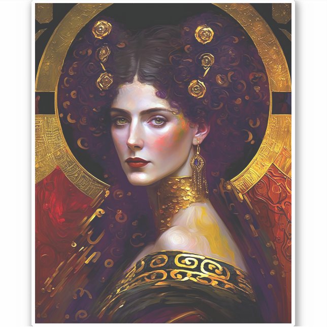 Klimt inspiró al Pegatina de la Reina Diosa (Anverso)