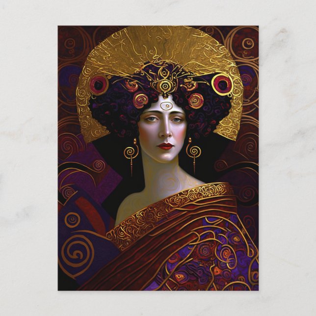Klimt inspiró la tarjeta postal de la Reina Diosa (Anverso)