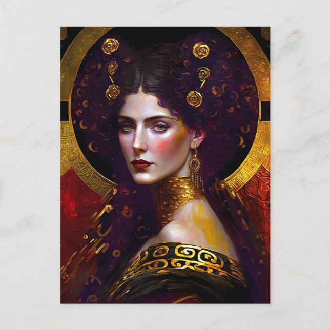 Klimt inspiró la tarjeta postal de la Reina Diosa (Anverso)