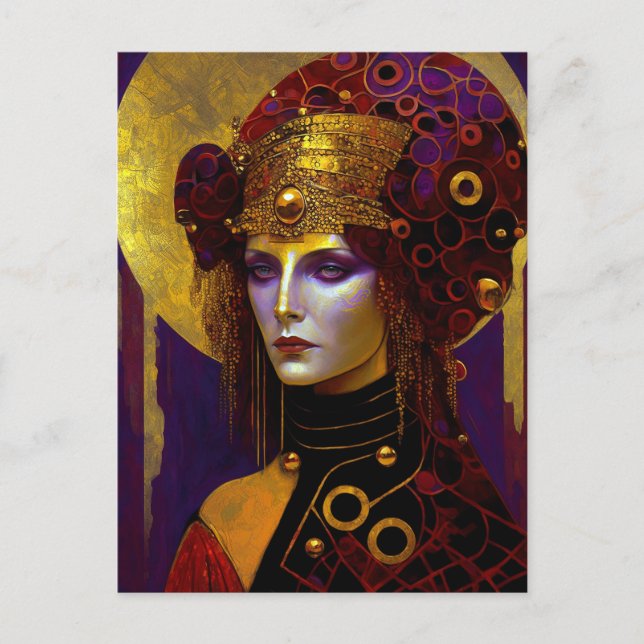 Klimt inspiró la tarjeta postal de la Reina Diosa (Anverso)