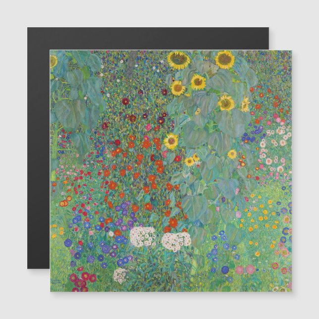 Klimt - Jardín de campo, tarjeta magnética de los  (Anverso/Reverso)