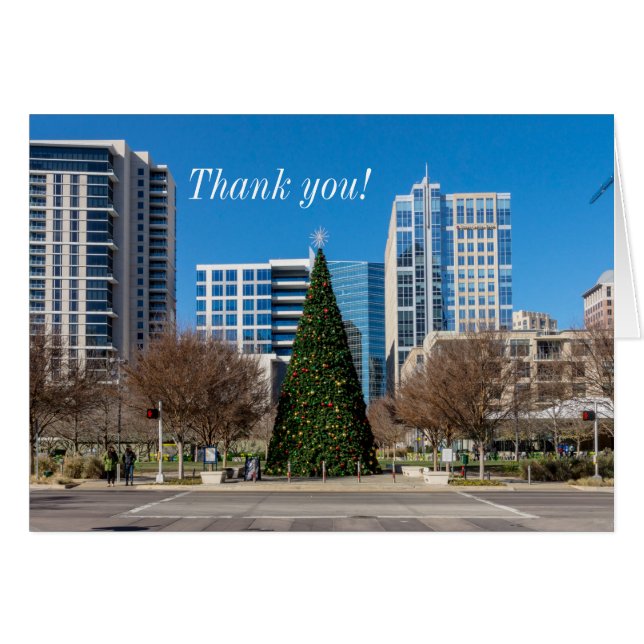 Klyde Warren Navidades Dallas Gracias Tarjeta (Anverso (Horizontal))