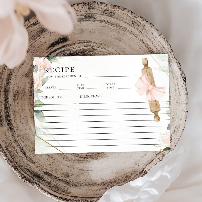 Knead Love Pink Floral Bridal Shower Tarjeta de re (Subido por el creador)