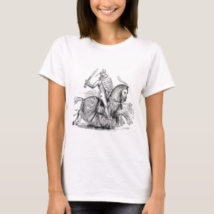 Knight en la camiseta de las mujeres de Horsback