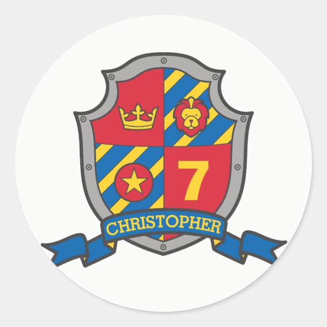 Knight shield nombre personalizado pegatinas de fi (Anverso)
