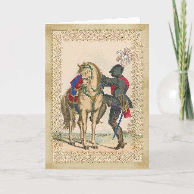 Knight y Armor con tarjeta de apunte para caballos (Anverso)