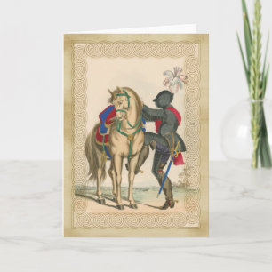 Knight y Armor con tarjeta de apunte para caballos