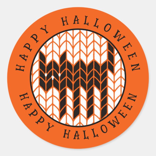 KNIT CAT NEGRO Pequeños Sellos para sobres redondo (Anverso)