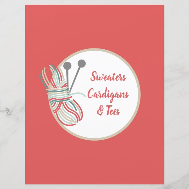 Knit de páginas de divisor rojo ocurre Índice de e (Anverso)