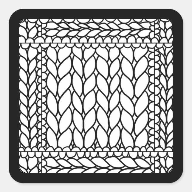 KNIT PURL BLANCO Pegatinas cuadrados pequeños II (Anverso)