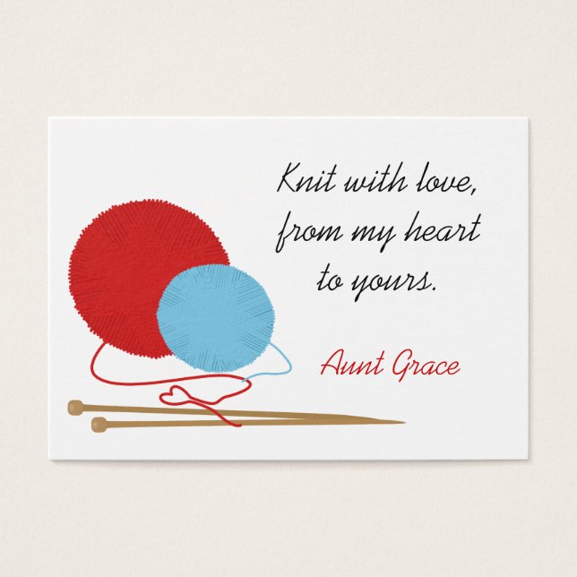 Knit with Love Knitter's Hang Tag (Frente)