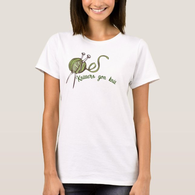 Knitters se pone una camisa de punto divertida (Anverso)