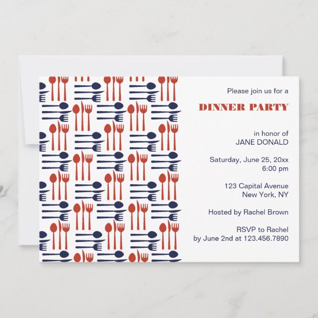 Knives, Forks y Spoons Invitaciones a la cena (Anverso)