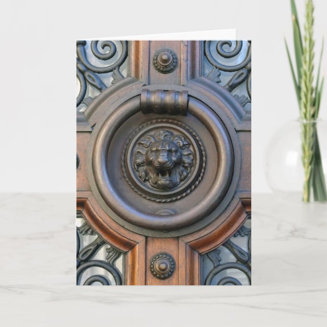 Knock Knock - Tarjeta interior con timbre de león (Anverso)