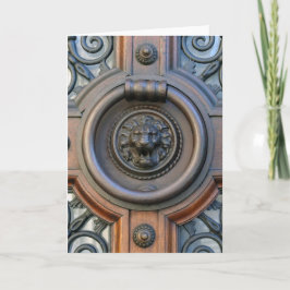 Knock Knock - Tarjeta interior con timbre de león