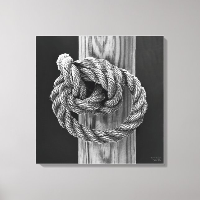 Knot A Rope Knot, arte fino negro y blanco (Anverso)